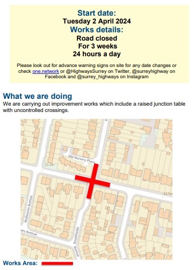 Feltham Hill Road, Ashford – Junction Table