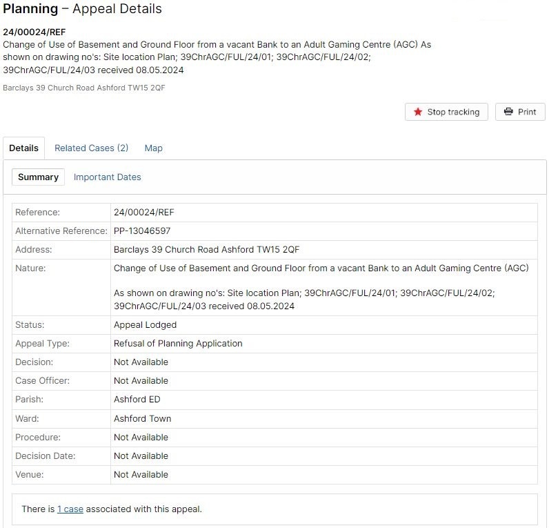 Appeal Submitted Against Planning Refusal for Adult Gaming&nbsp;Centre