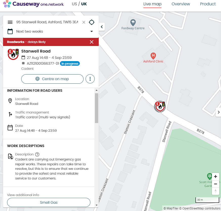 Stanwell Road: Emergency&nbsp;Works