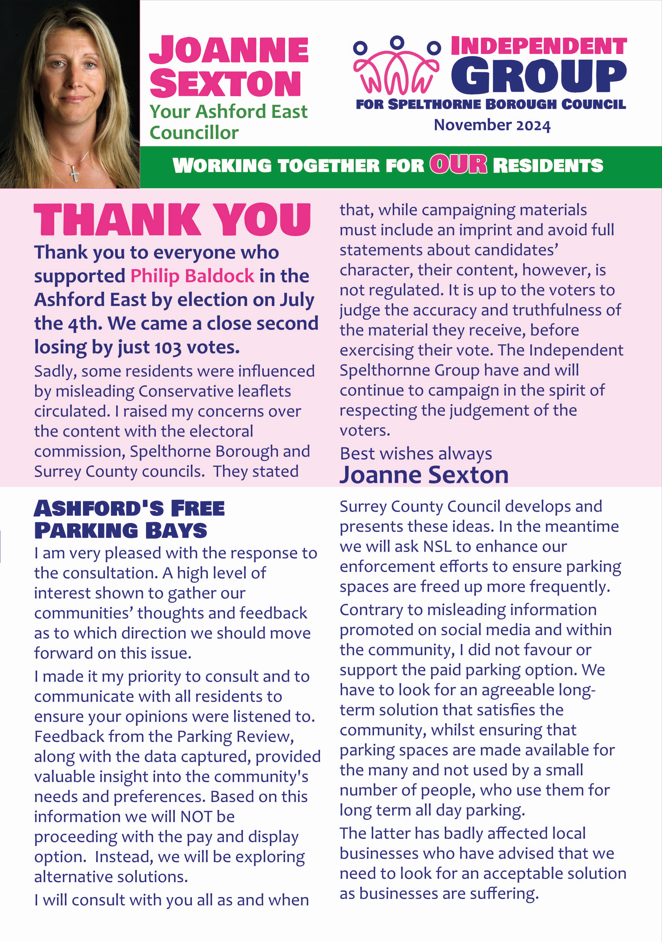 Ashford East Update: November 2024