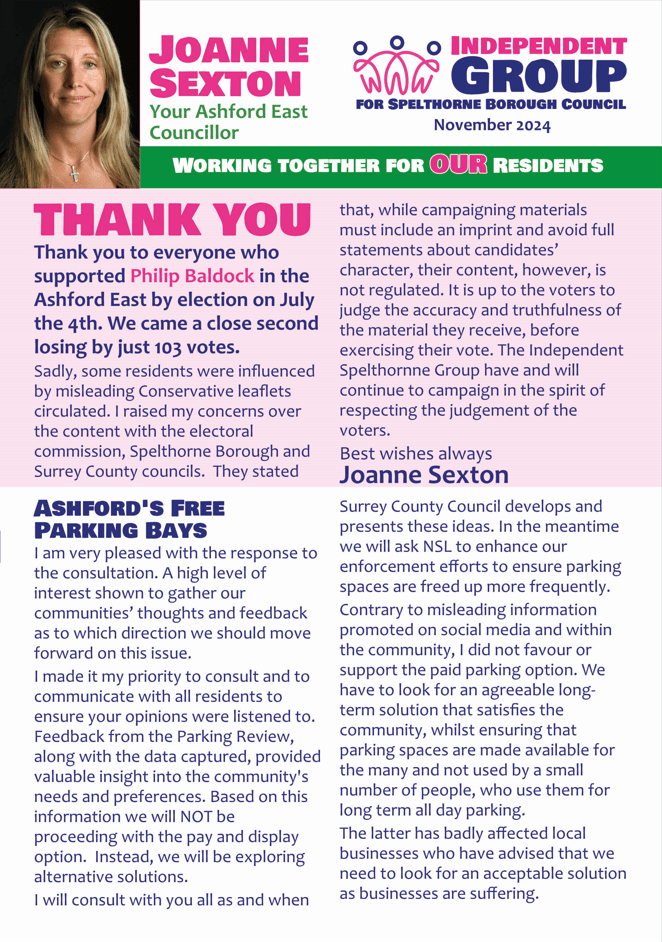 Ashford East Update: November&nbsp;2024