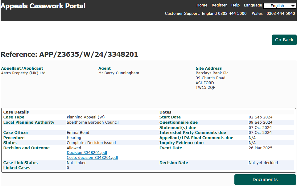 Planning Appeal Decision: Adult Gaming Centre,&nbsp;Ashford
