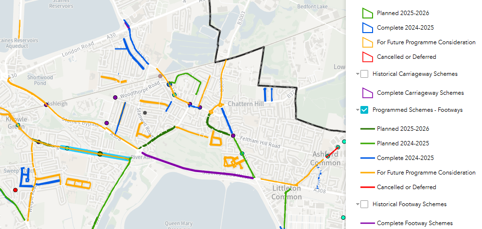 Stanley Road, Ashford: Pavement works