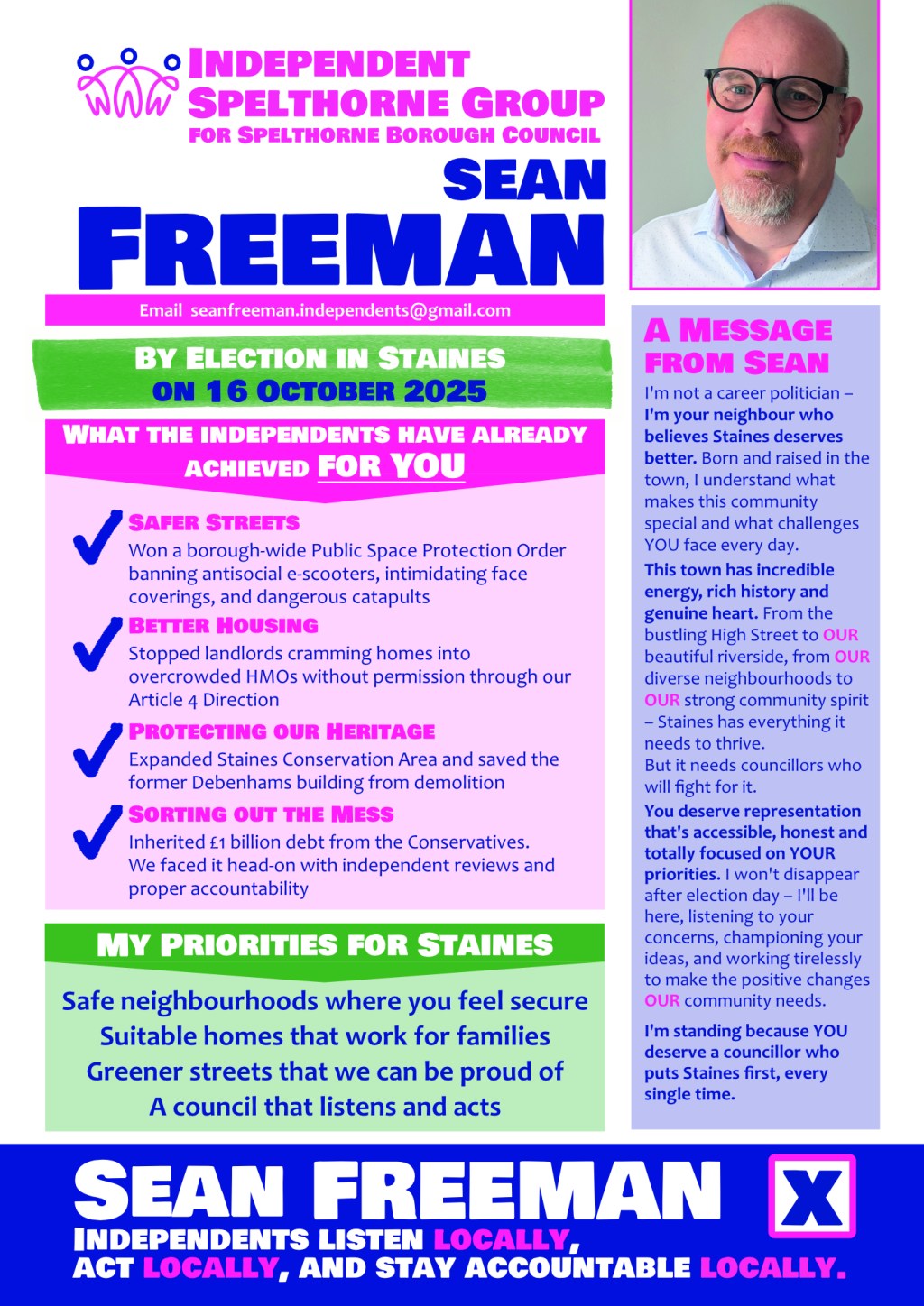 Meet Sean Freeman: Staines&nbsp;By-Election